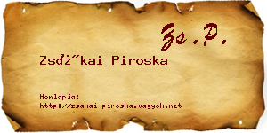 Zsákai Piroska névjegykártya